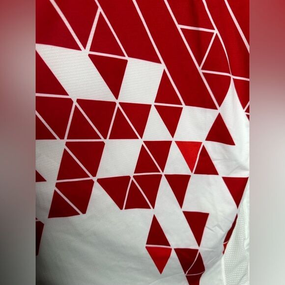 Adidas Mens Adizero Climacool Tennis Court Shirt Geometric Red White Size Medium - Picture 3 of 5